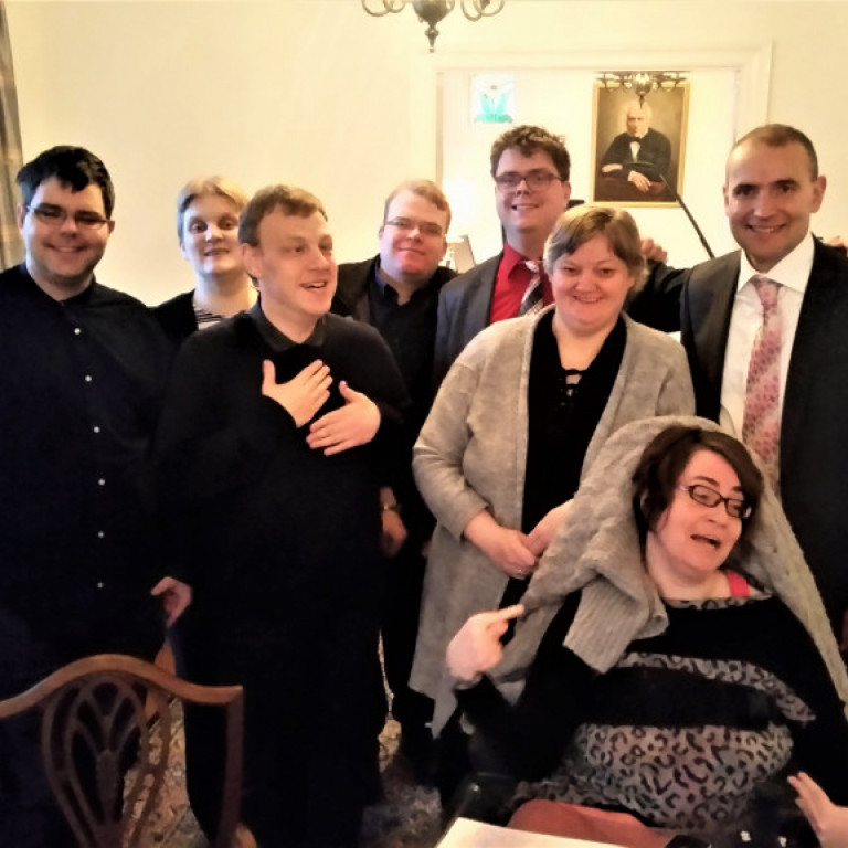 Hópurinn með Guðna Th.