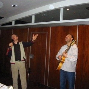 Frá jóla-fundi Átaks. Stefán Hilmars og Eyjólfur Kristjáns skemmtu.