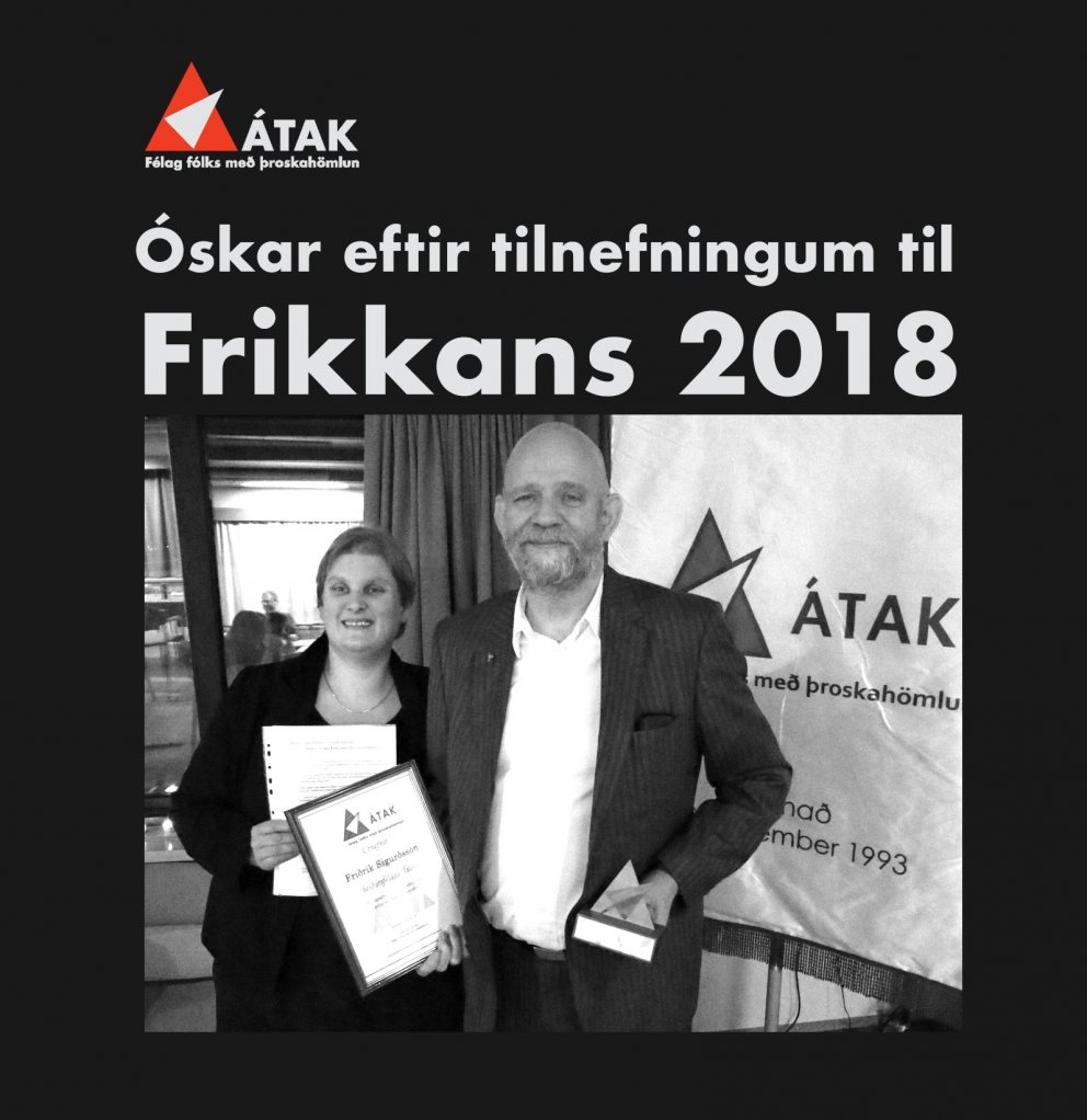 Aillen Svensdóttir formaður Átaks og Friðrik Sigurðsson