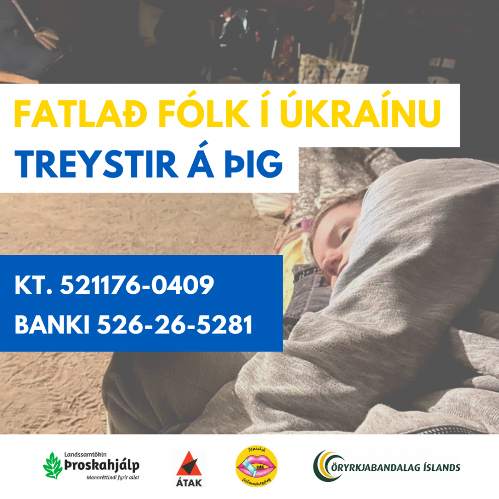 NEYÐARSÖFNUN FYRIR FATLAÐ FÓLK Í ÚKRAÍNU!