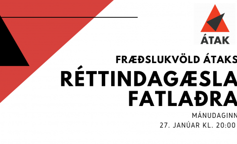 Réttindagæsla fatlaðra á næsta fræðslukvöldi Átaks