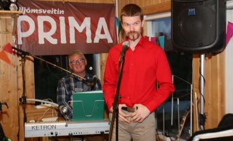 Kristján Karlsson var með uppistand í upphafi